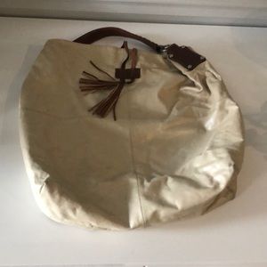Tano ivory colored leather hobo bag
